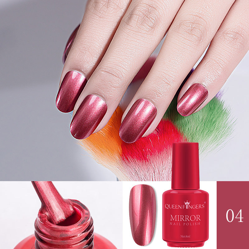 New fingernail mirror nail polish metal color stainless steel silver durable non-stripping 12 color optional