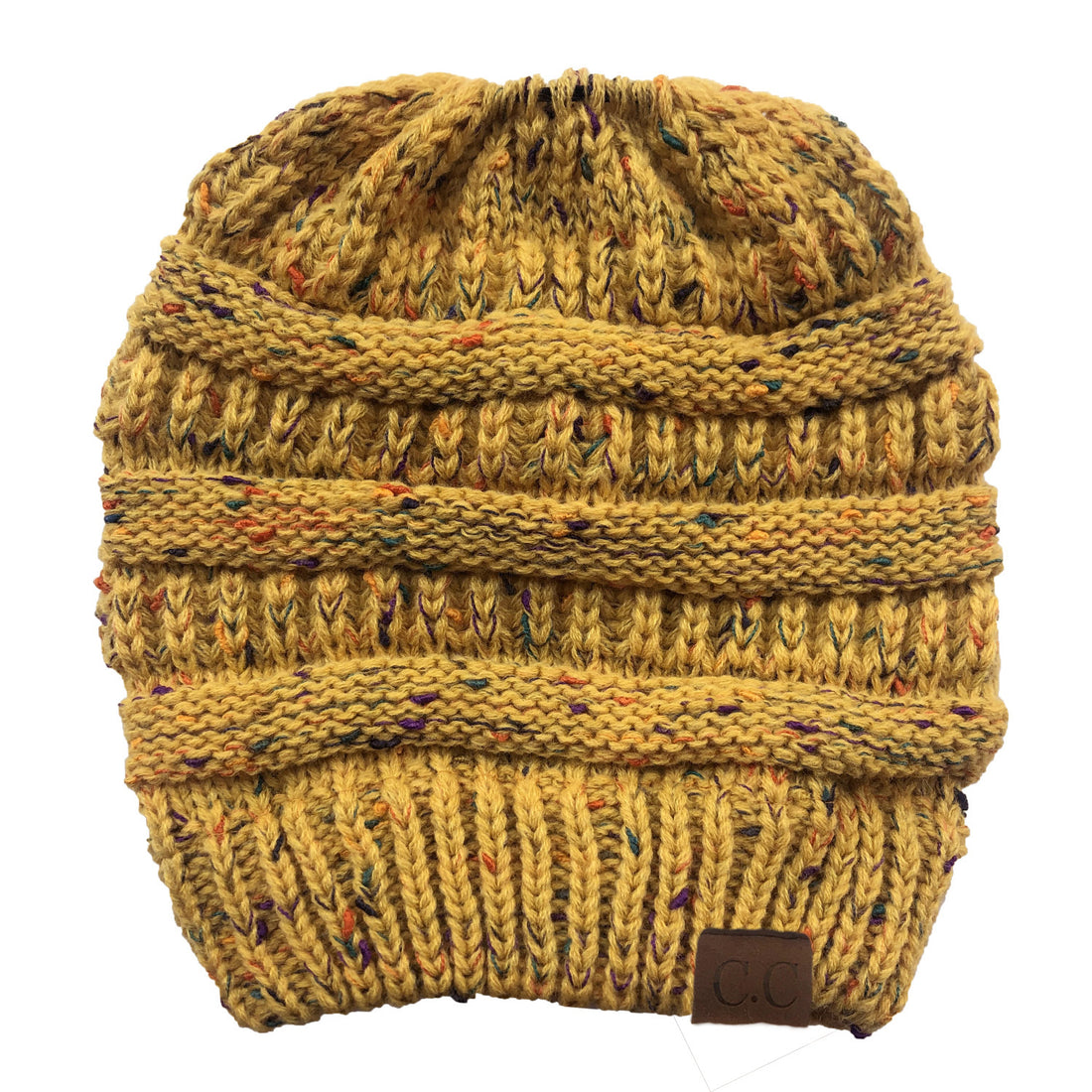 ChicKnit Ponytail Beanie with Wool & Mesh Accents