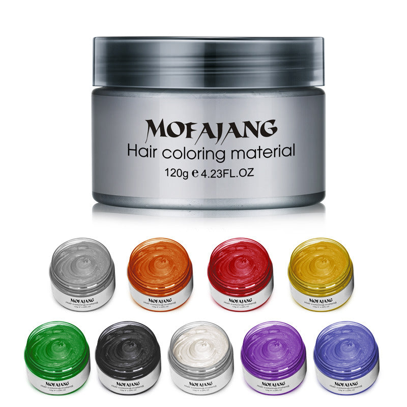 Three magic hair maker manufacturers grandma gray hair mud styling color hair wax 9 color hairdressing disposable dyeing hair cream
